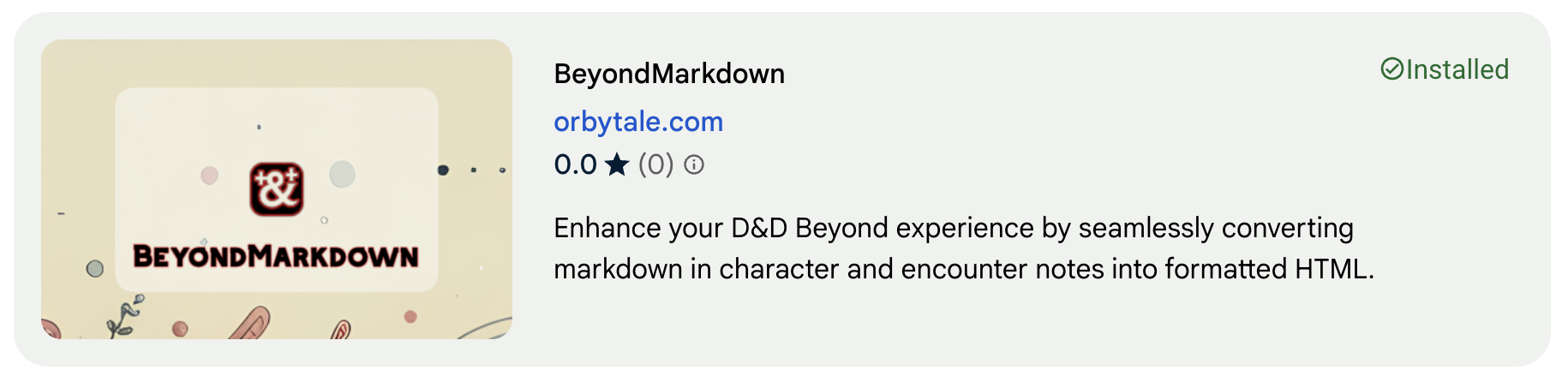 Chrome Web Store Listing