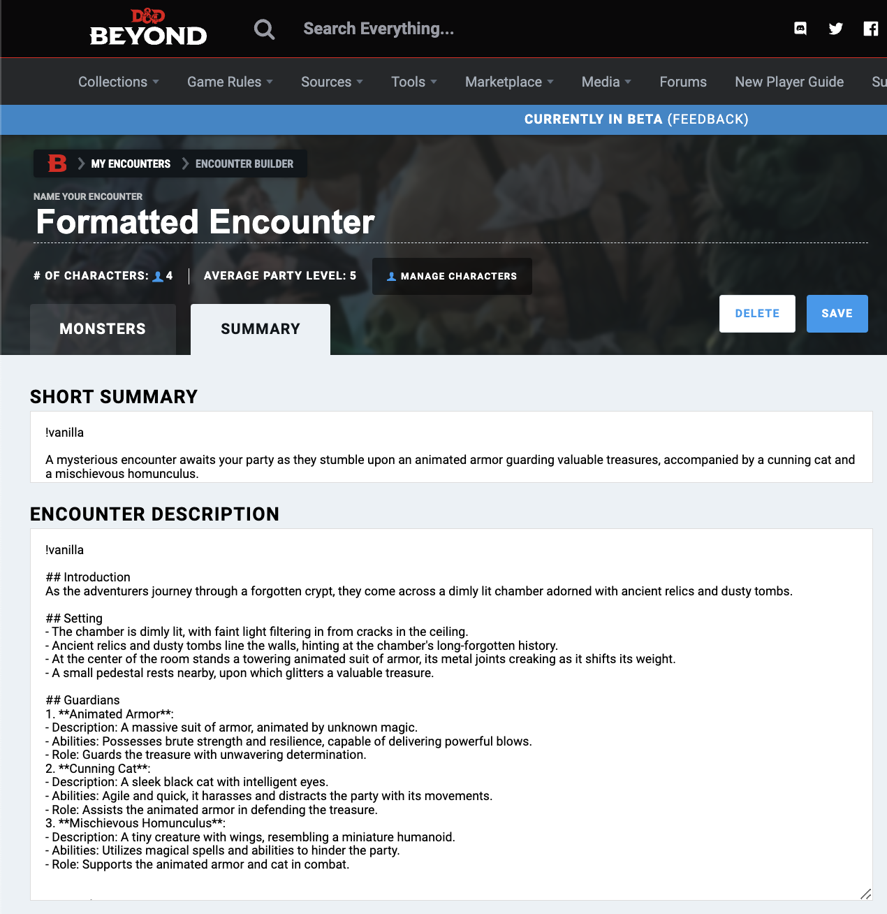 Encounter Vanilla Background Pre-Formatting